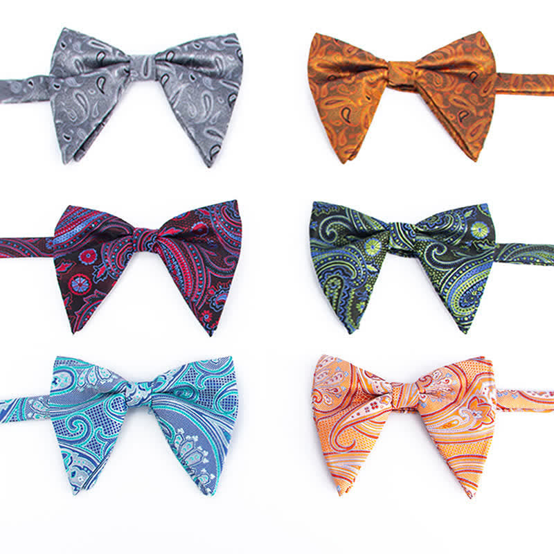 Men's Colorful Paisley Oversized Pointed Bow Tie