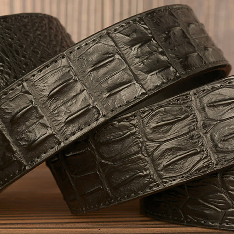 Men's Dragon Head Crocodile Pattern Leather Belt