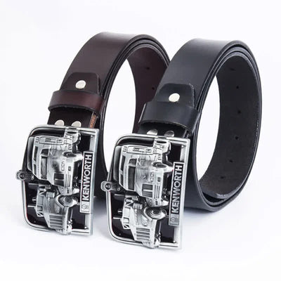 Men's Punk Truck Driver Enamel Buckle Leather Belt