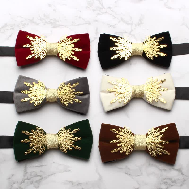 Men's Bling Mosaic Sunburst Velvet Bow Tie