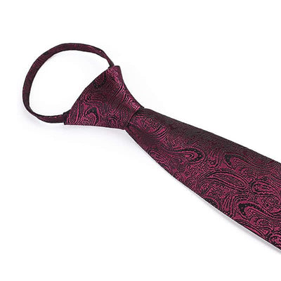 Men's Casual Zipper Tie Paisley Necktie