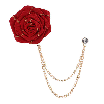 Men's Charming Floral Rose Chain Brooch