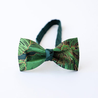 Men's Green Series Gold Tone Koi Bow Tie