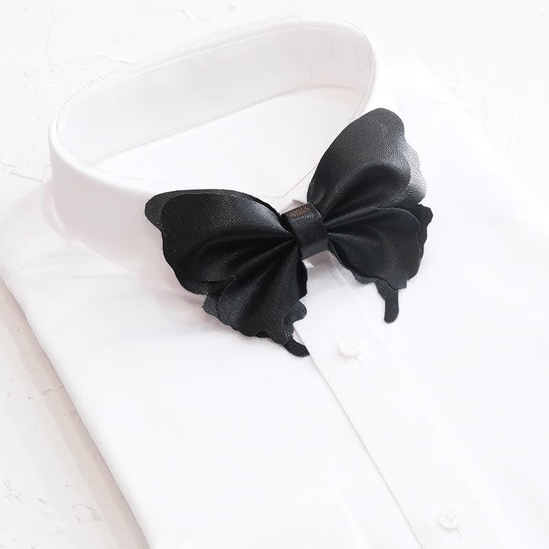 Men's Butterfly Vegetable-tanned Leather Bow Tie