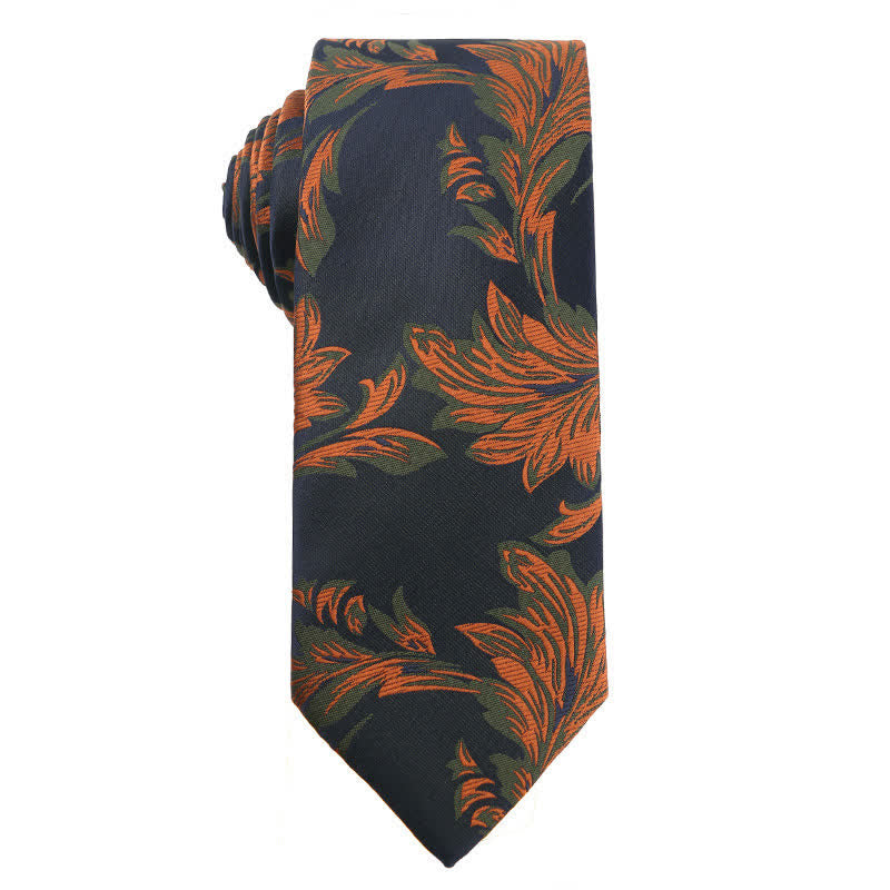 Men's Forest Green Orange Series Necktie