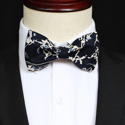 Men's Navy Blue & White Graffiti Bow Tie