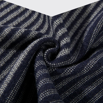Men's Color Contrast Striped Pure Wool Scarf