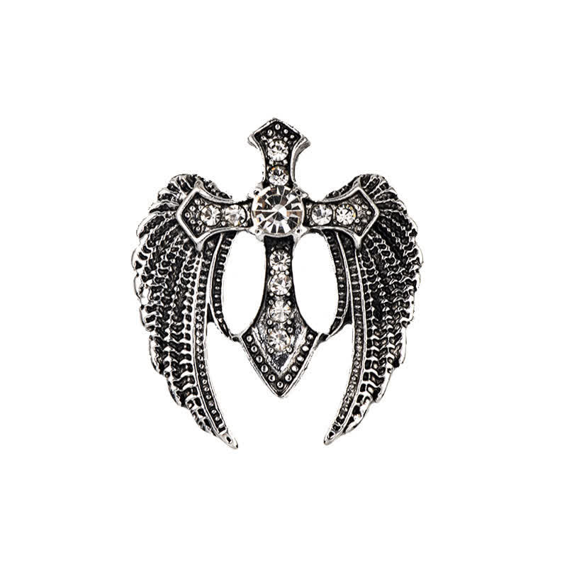 Men's Soar In Faith Wings Cross Brooch