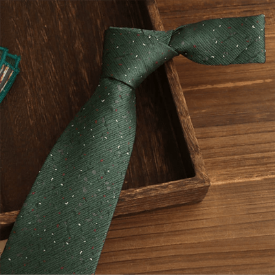 Men's Forest Green Multi-colored Dots Necktie