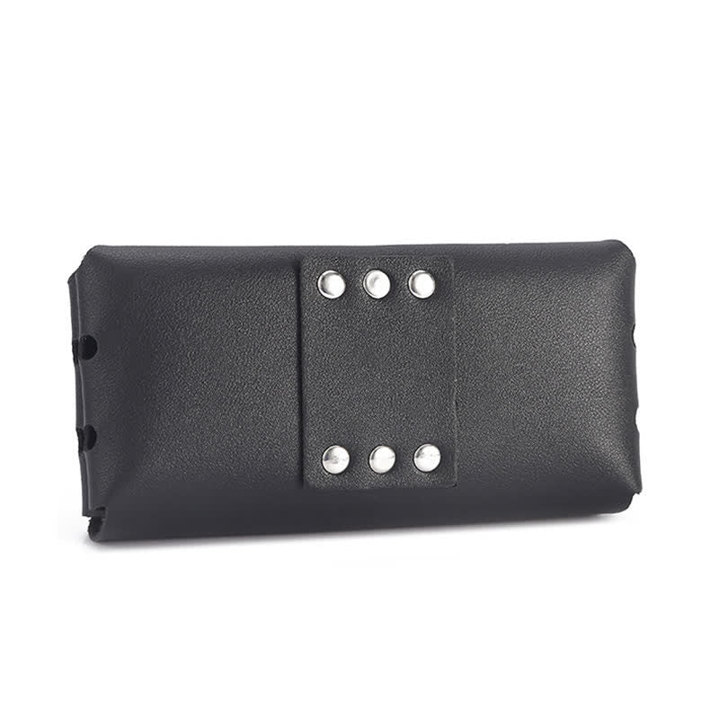 Rivet Decor Button Universal Phone Leather Belt Bag