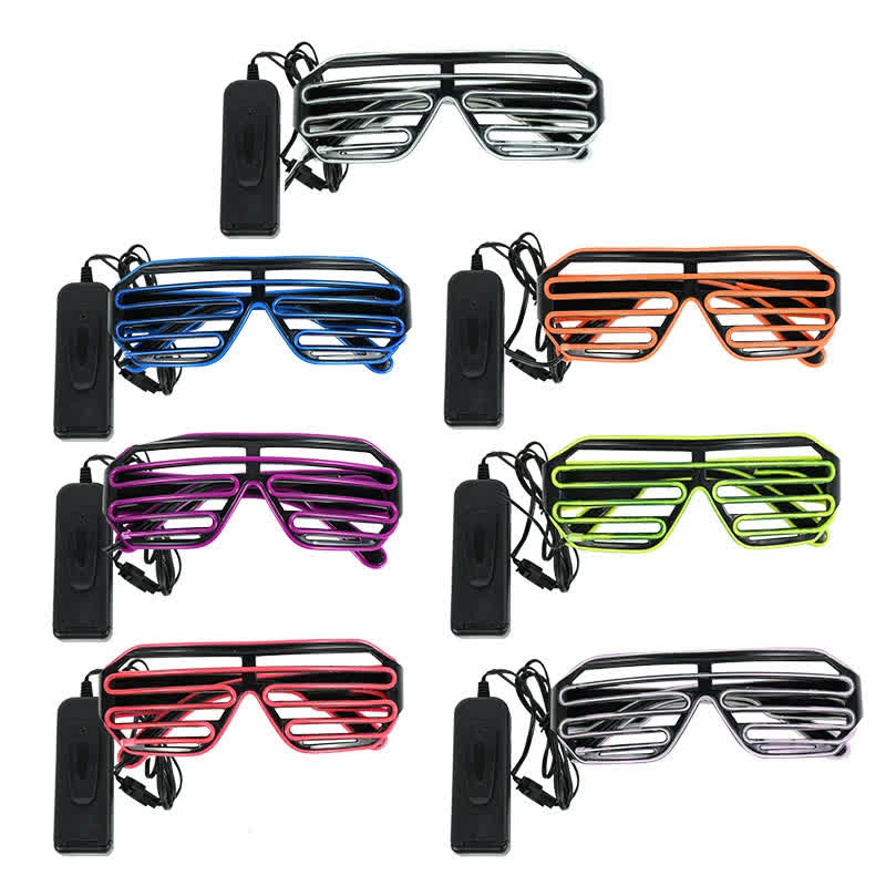 Colorful Shutter Form Flashing Light LED Glasses