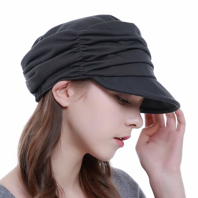 Women's Soft-Brimmed Hat Pleated Baseball Cap