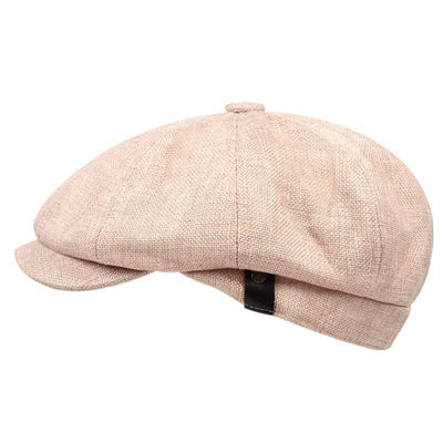 Casual Artist Linen Octagonal Beret Hat