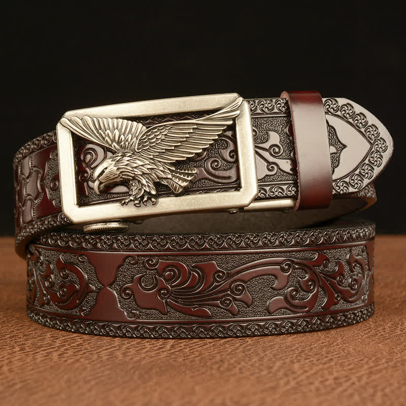 Men's Vintage Hollow Eagle Buckle Leather Belt
