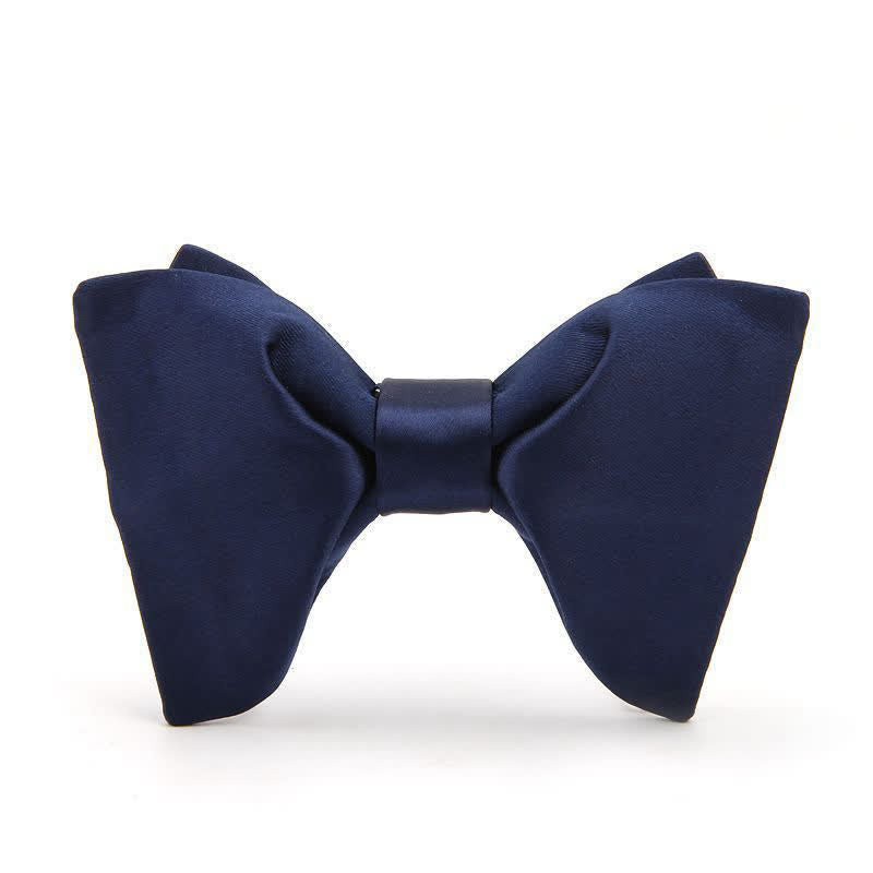 Men's Paisley Solid Color Oversized Pointed Bow Tie