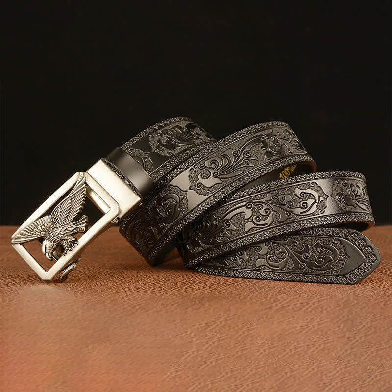 Men's Vintage Hollow Eagle Buckle Leather Belt