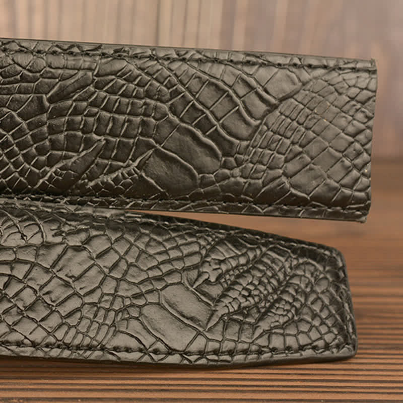 Men's Carved Eagle Crocodile Pattern Leather Belt