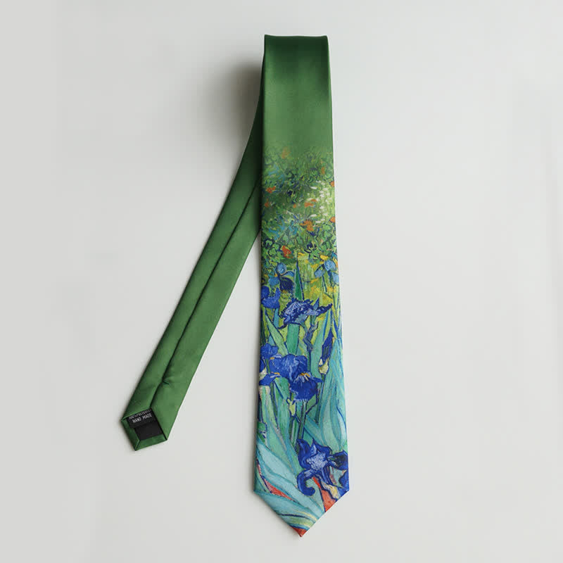 Men's Creative Oil Printing Iris necktie