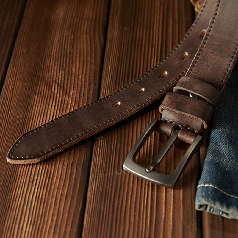 Men's Classic Textured Cowboy Leather Belt