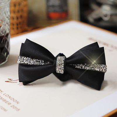 Men's Shining Rhinestone Satin Bow Tie