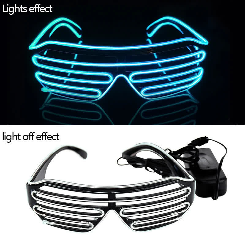 Colorful Shutter Form Flashing Light LED Glasses