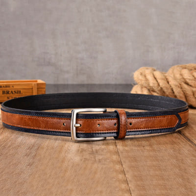 Men's Retro Floral Decorative Leather Belt