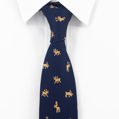 Men's Midnight Blue Vintage Elk Necktie