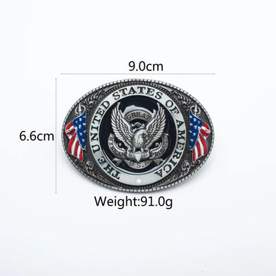 Men's Luxury Eagle American Flag Leather Belt