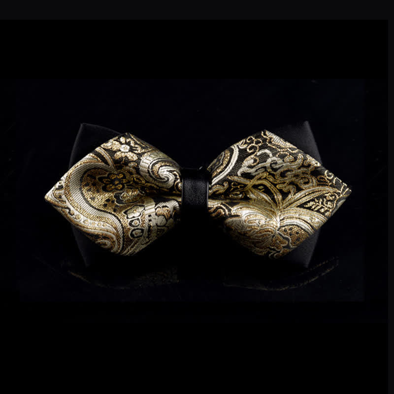 Men's Palace Gold Paisley Pointy Bow Tie