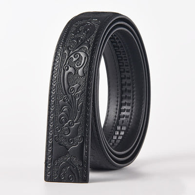 Men's DIY Tiger Head Automatic Buckle Leather Belt