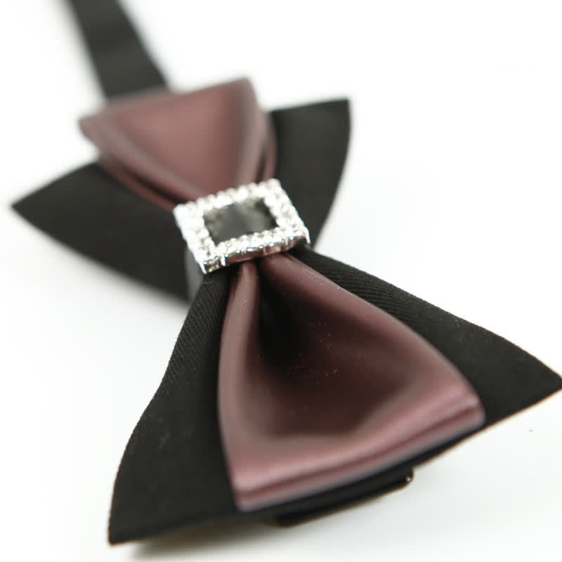 Men's Two Layer Sparkling Charm Bow Tie