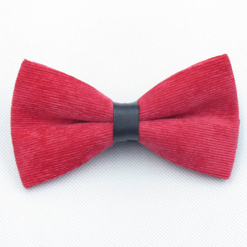 Men's Solid Candy Color Corduroy Bow Tie