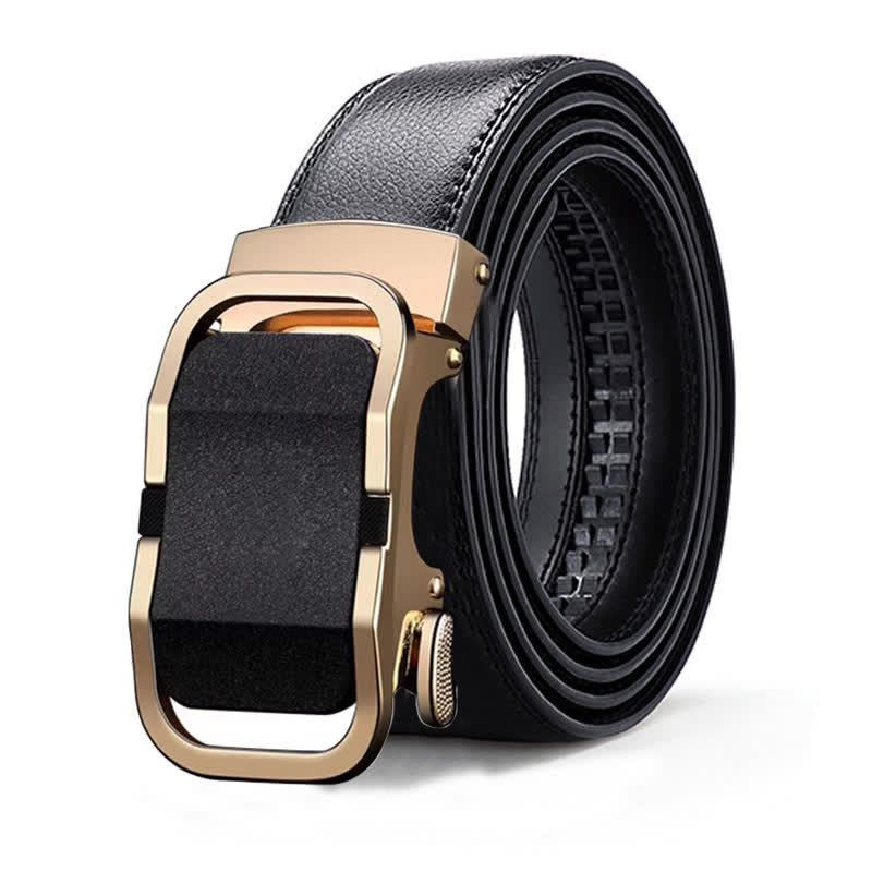 Men's Luxury Embossed Automatic Buckle Leather Belt