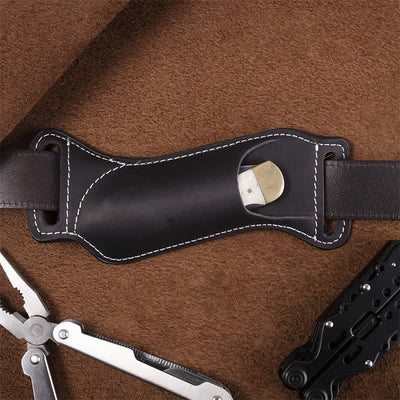 Curve Folding Knife Carrier Leather Sheath Belt Bag