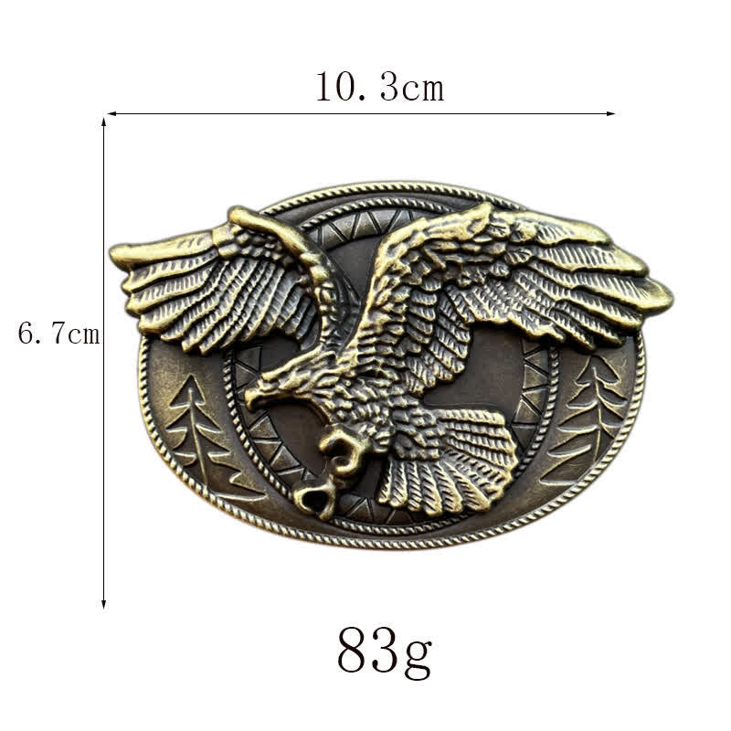 Men's DIY Flying Bald Eagle Buckle Leather Belt