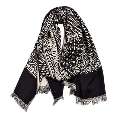 Men's Cotton Linen Lightweight Ethnic Scarf