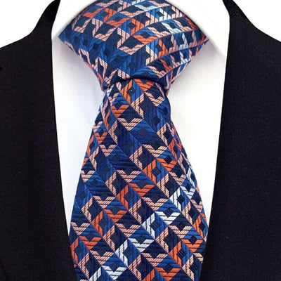 Men's Irregular Check Striped Necktie