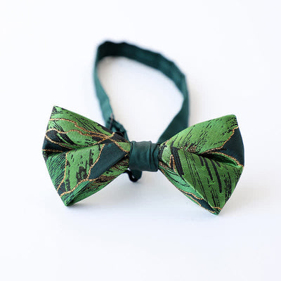 Men's Green Series Gold Tone Koi Bow Tie