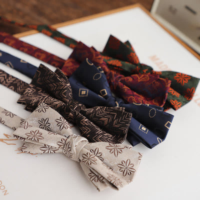 Men's Vintage Floral Pattern Wedding Suit Bow Tie