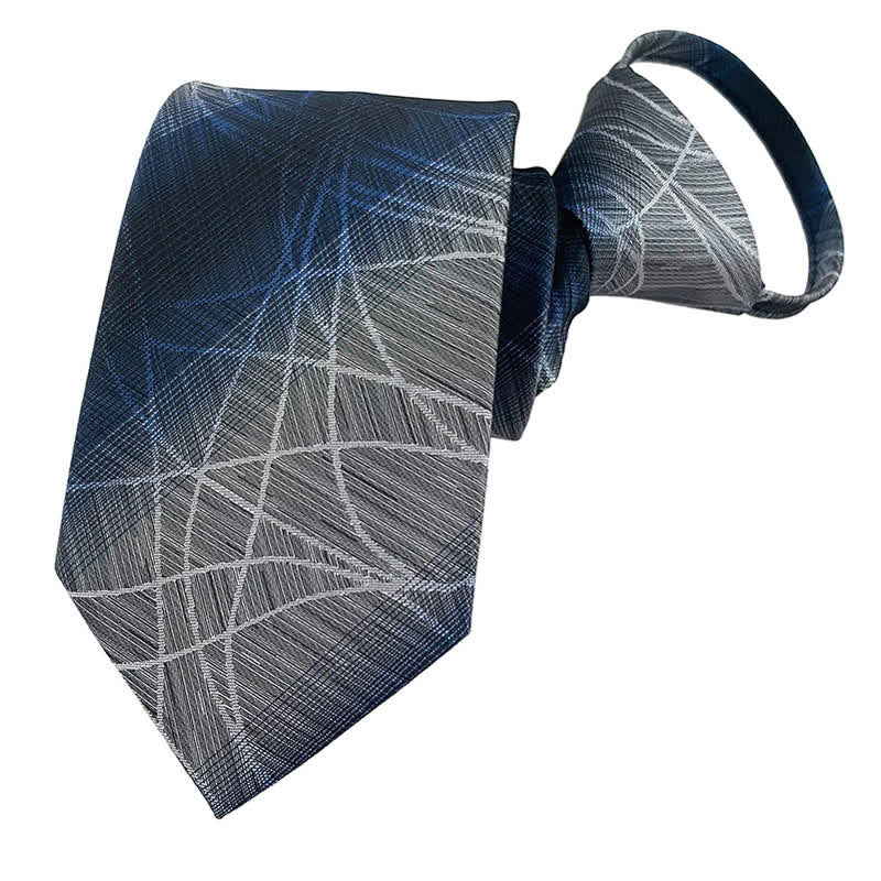 Men's Blue-Gray Zipper Tie Horizon Necktie