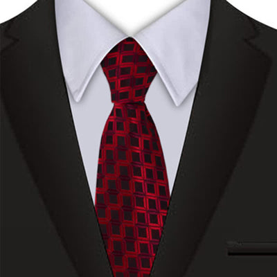 Burgundy Men's Noble Geometry Necktie