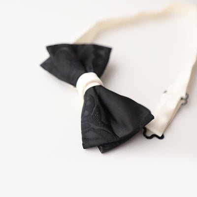 Men's Elegant Black Match White Bow Tie