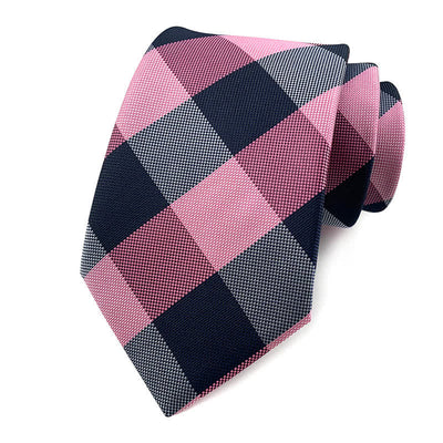 Men's Skinny Tuxedo Suit Plaid Necktie