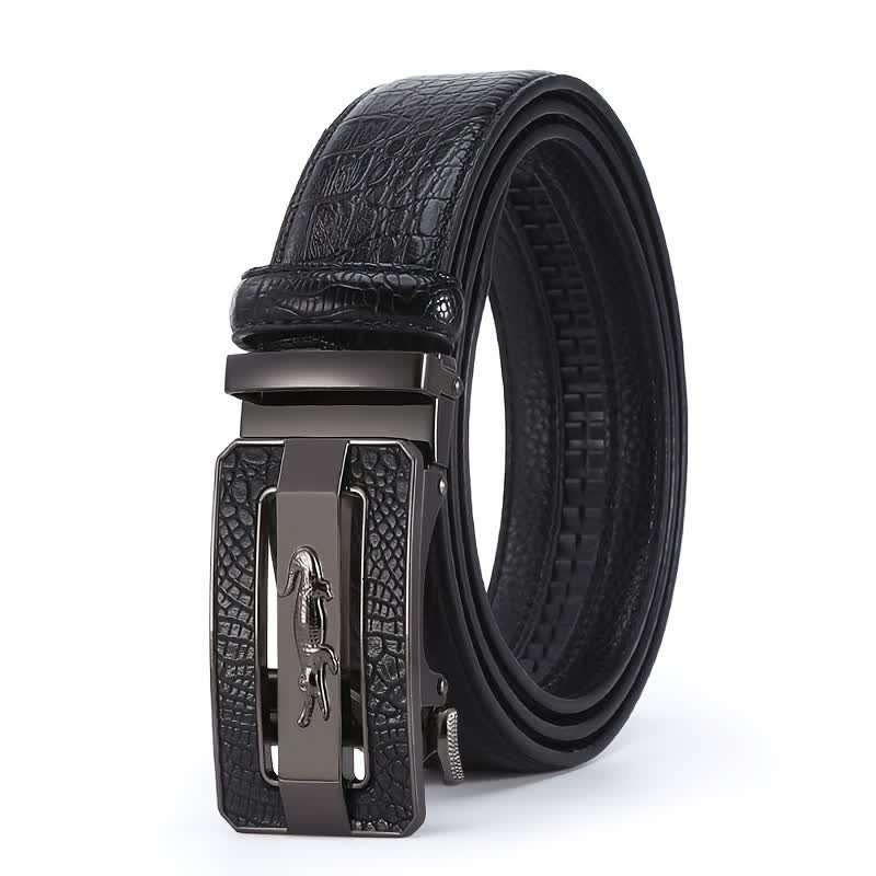 Men's Crocodile Pattern Automatic Buckle Leather Belt