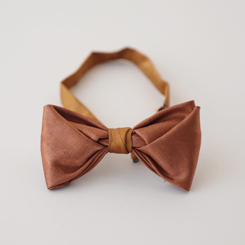 Men's Dark Orange Solid Color Bow Tie