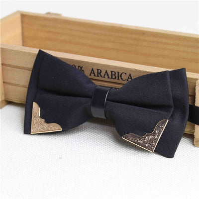 Men's Classic Metal Gold Bow Tie