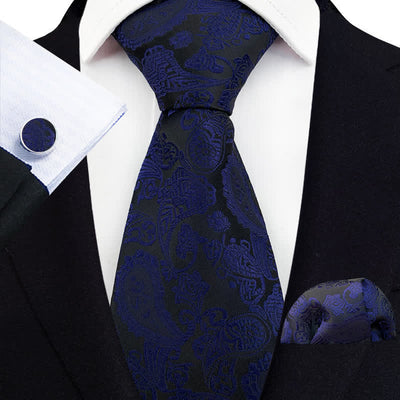 3Pcs Men's Exotic Paisley Necktie Set