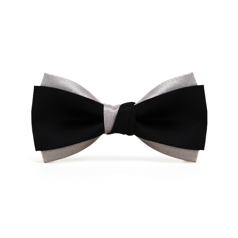 Men's Contrast Color Double Layered Bow Tie