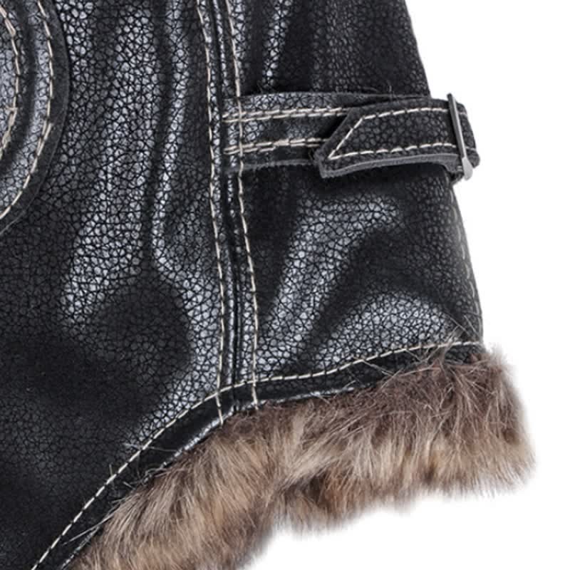 Soft Fluffy Ear Protection Imitation Leather Trapper Hat