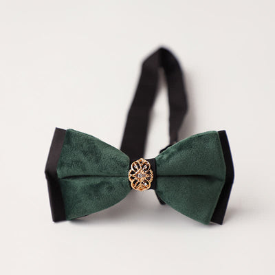 Men's Luxury Velvet Rhinestone Inlaid Wedding Bow Tie